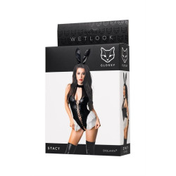 Costume de Lapin Sexy Stacy – Body Lacé Ouvert et Serre-tête Oreilles